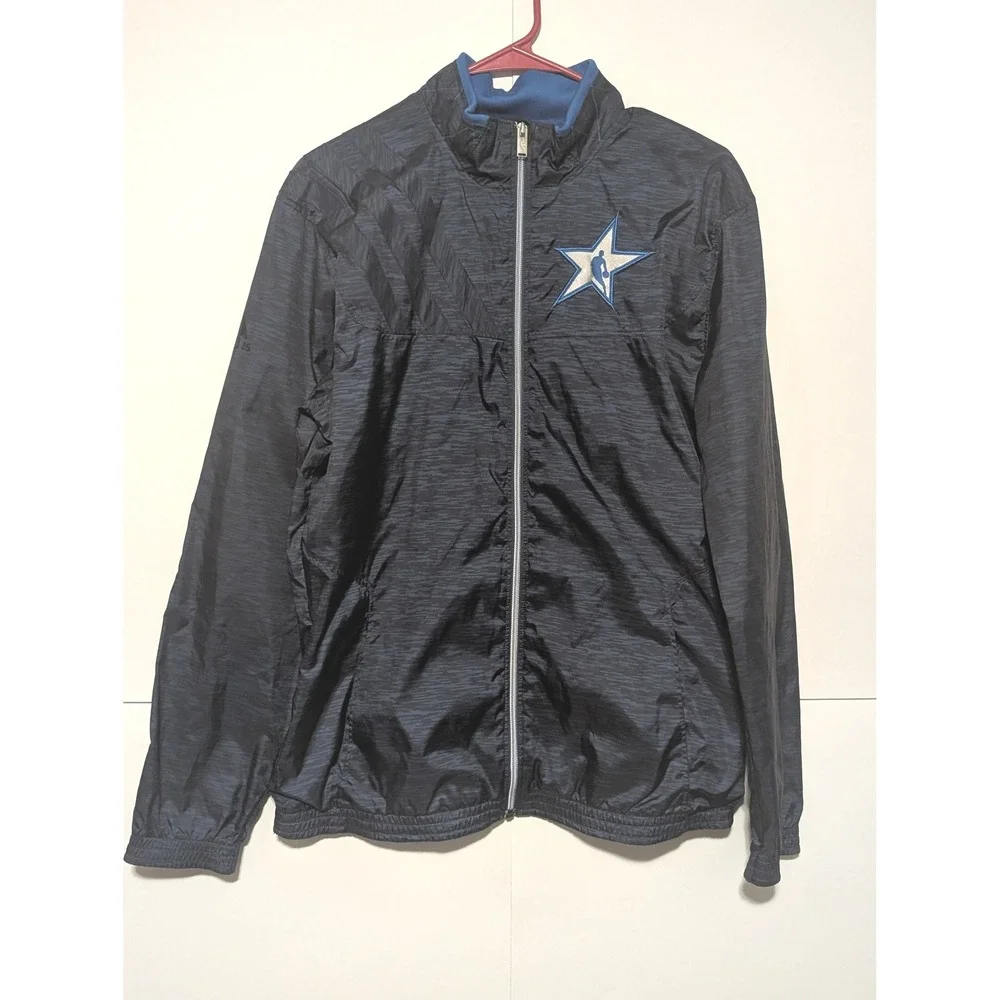 Adidas Windbreaker M Black Blue NBA All Star Game Full Zip Lightweight Jacket